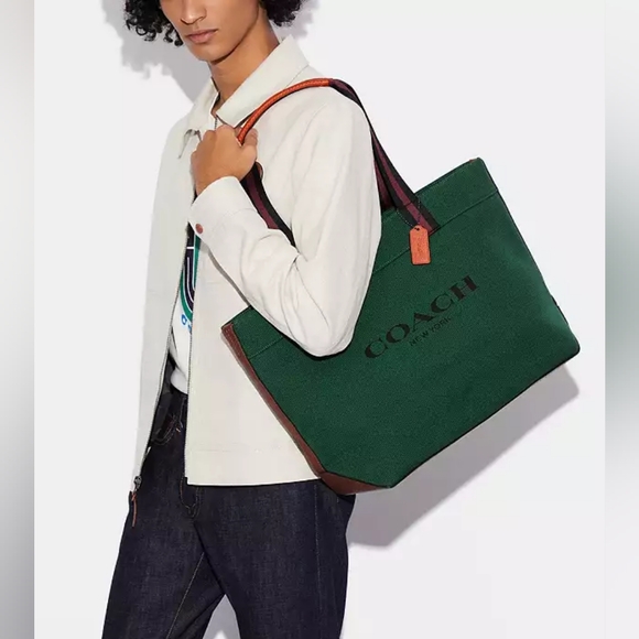 Coach Tote Bag 38 in Colorblock - Green - Picture 12 of 12